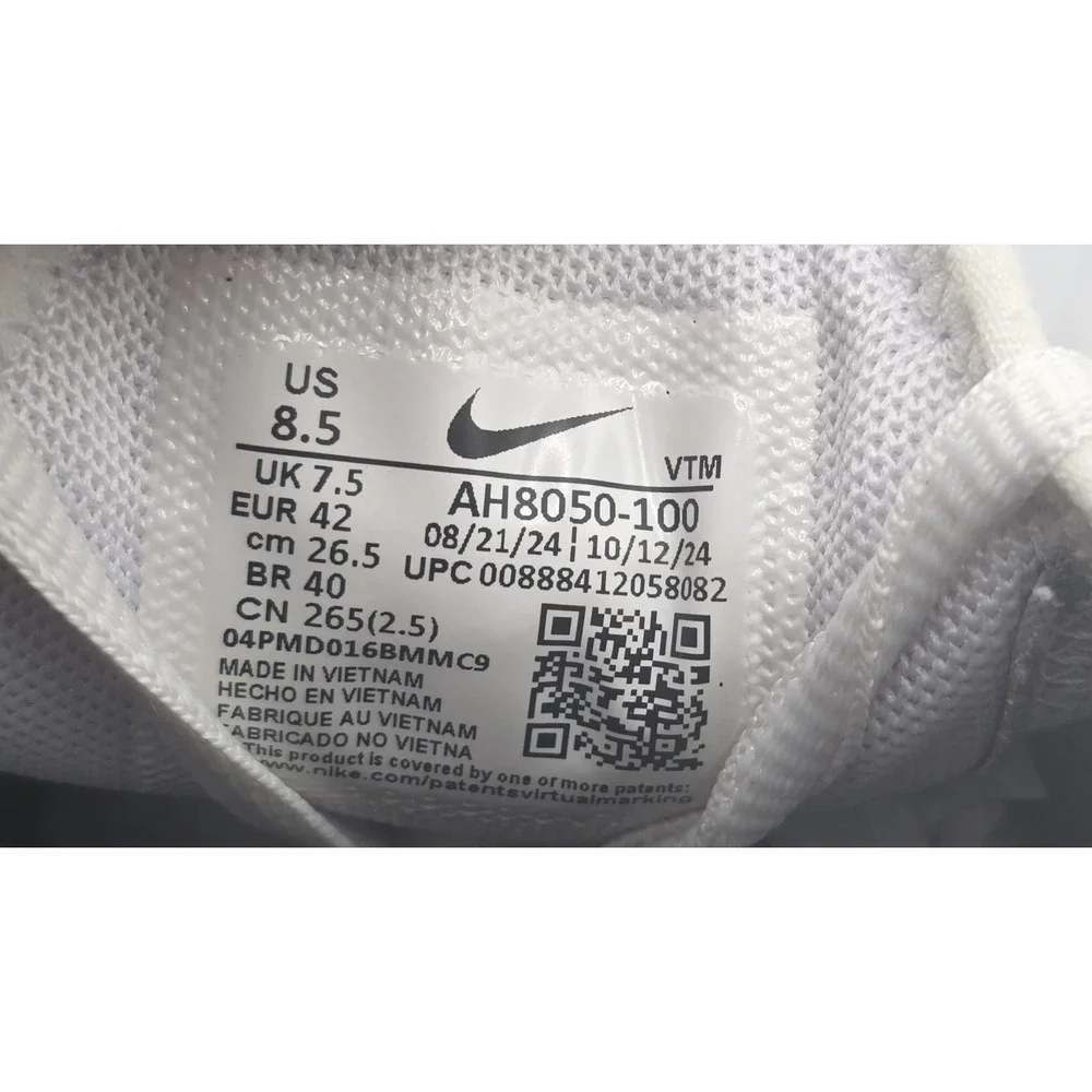 Nike Air Max 270 AH8050-100 White Black Men's Size 8.5 42